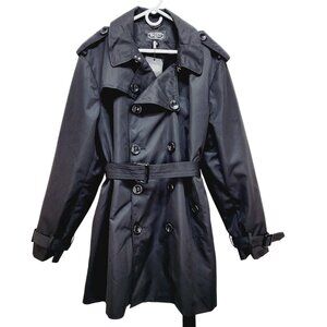 BGSD Women&#39;s Gabby Black Mid Length Trench Coat Size  XXL New